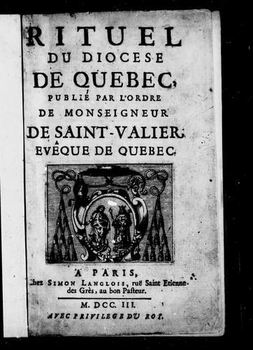 Rituel du Diocèse de Québec