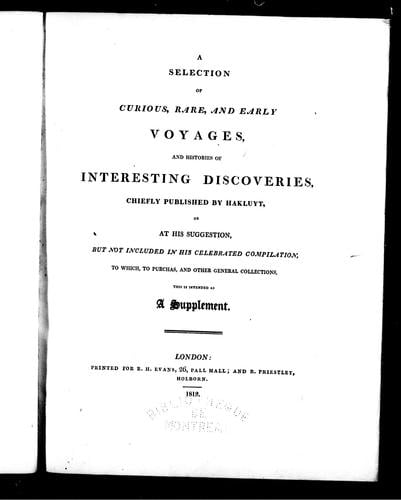 A selection of curious, rare and early voyages