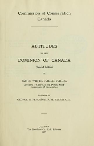 Altitudes in the dominion of Canada