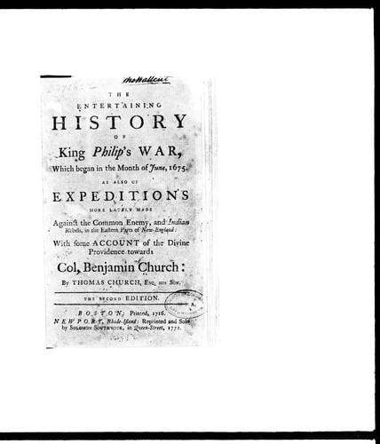 The entertaining history of King Philip's War