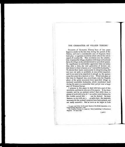 The character of villein tenure