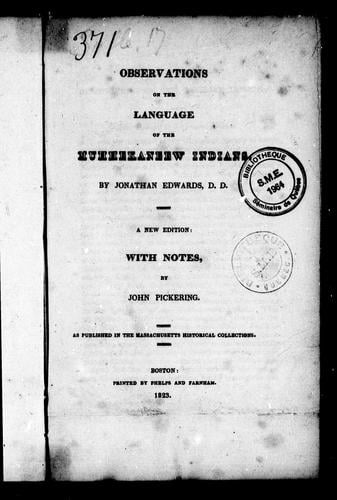 Observations on the language of the Muhhekaneew Indians