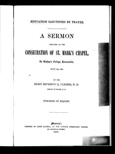 Education sanctified by prayer