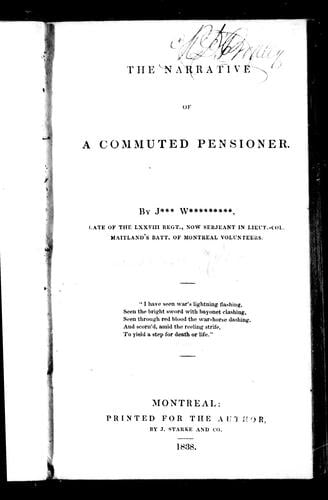 The narrative of a commuted pensioner