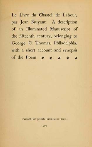 Le livre du Chastel de labour