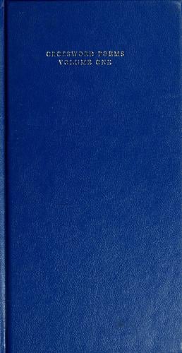 Crossword poems, volume one