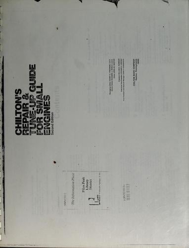 Chilton's repair & tune-up guide for small engines