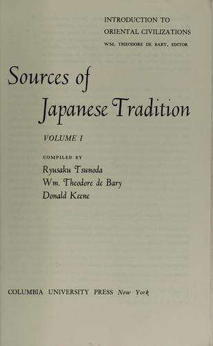Sources of Japanese tradition