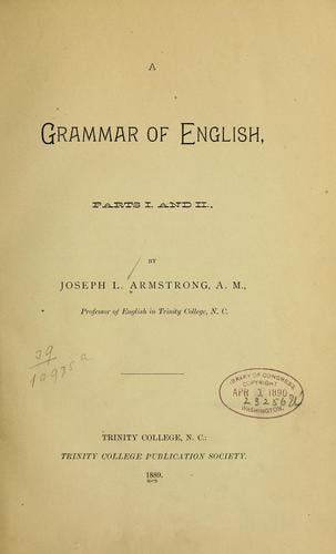 A grammar of English