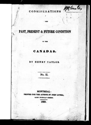 Considerations on the past, present & future condition of the Canadas