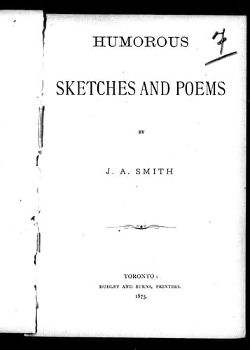 Humourous sketches and poems