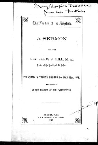 The landing of the loyalists