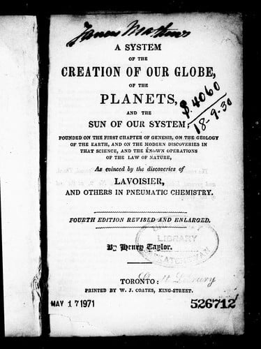 A system of the creation of our globe, of the planets, and the sun of our system