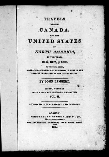 Travels through Canada, and the United States of North America, in the years 1806, 1807, & 1808
