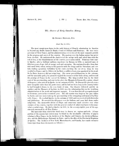 Sources of early Canadian history