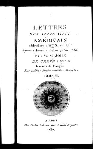 Lettres d'un cultivateur américain