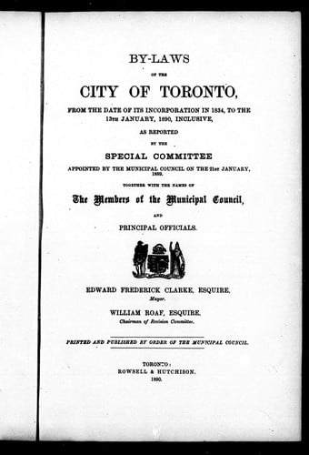 By-laws of the city of Toronto