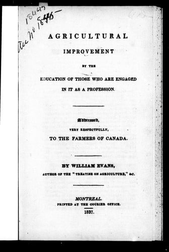 Agricultural improvement by the education of those who are engaged in it as a profession