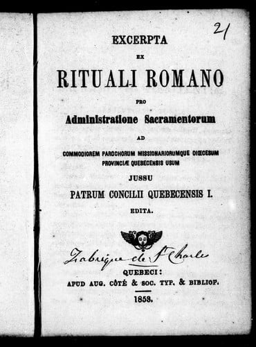 Excerpta ex Rituali Romano pro administratione sacramentorum