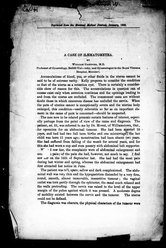 A case of hæmatometra