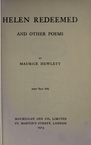Helen redeemed, and other poems