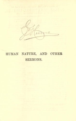 Human nature, and other sermons