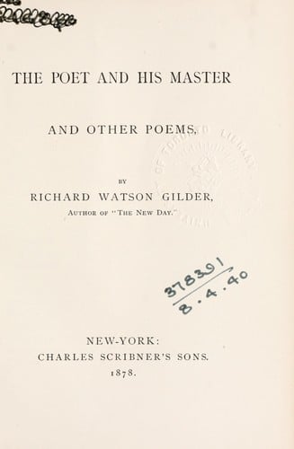 The poet and his master, and other poems