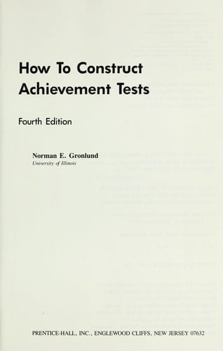 How to construct achievement tests