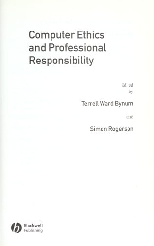 Computer ethics and professional responsibility