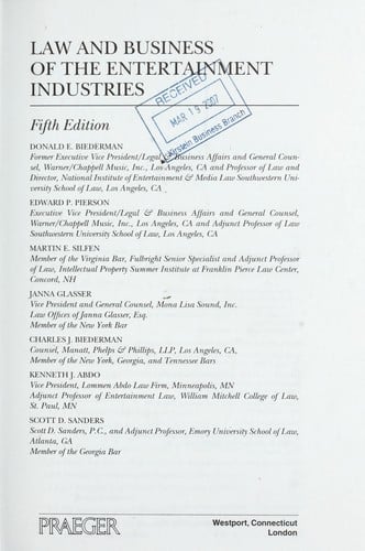 Law and business of the entertainment industries