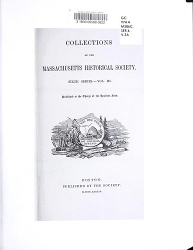 Collections of the Massachusetts Historical Society