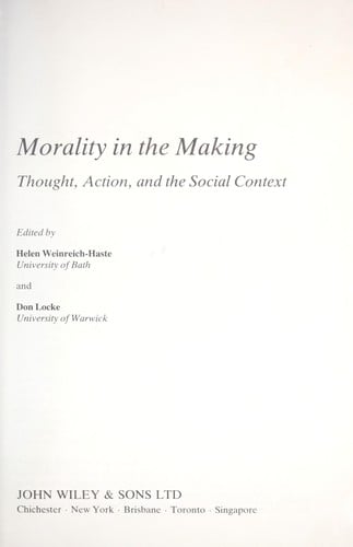 Morality in the making