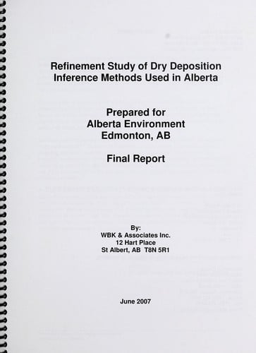 Refinement study of dry deposition inference methods used in Alberta