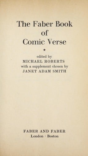 The Faber book of comic verse