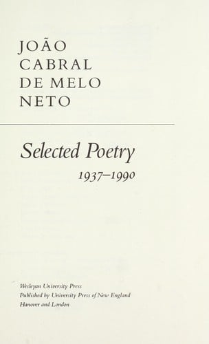 Selected poetry, 1937-1990