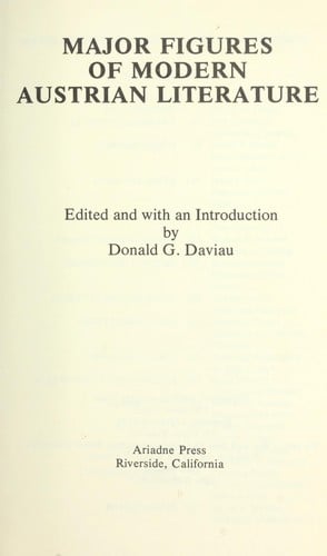 Major figures of modern Austrian literature