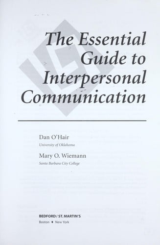 Essential guide to interpersonal communication