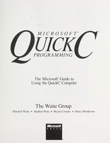Microsoft QuickC programming