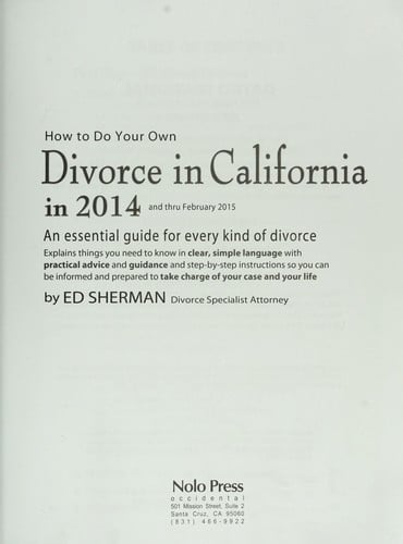 How to do your own divorce in California in 2014
