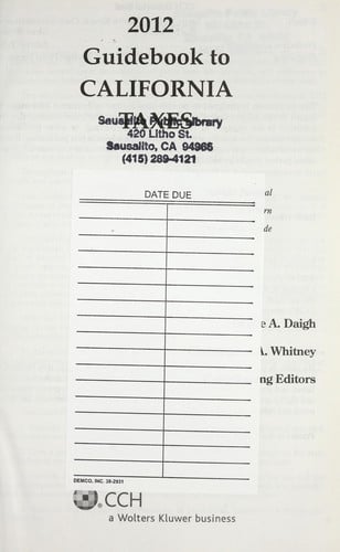 Guidebook to California Taxes 2012