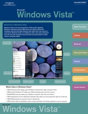 Microsoft Windows Vista
            
                Course Notes Quick Reference Guides