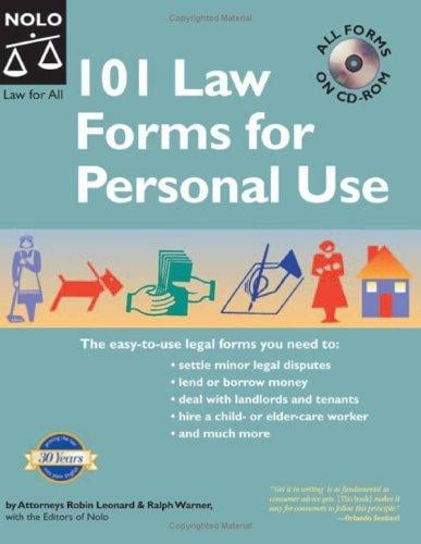 101 Law Forms for Personal Use -  Book with CD-Rom