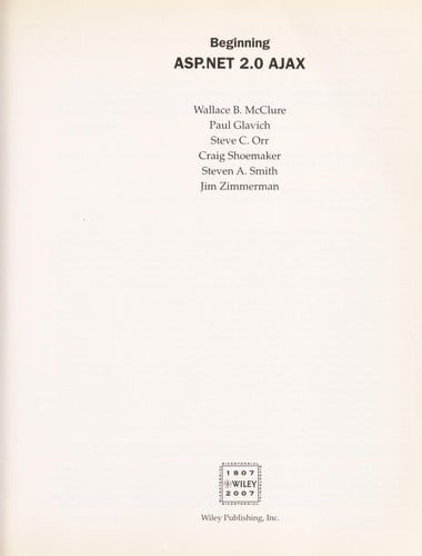 Beginning ASP.NET 2.0 AJAX