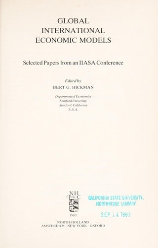 Global international economic models