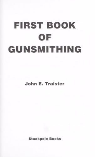 First book of gunsmithing