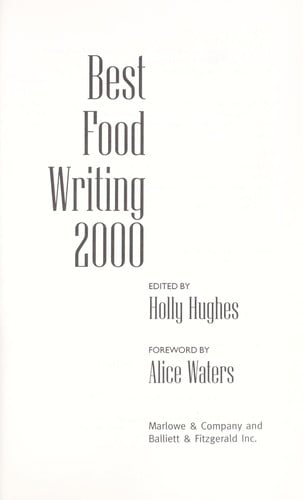 Best food writing 2000