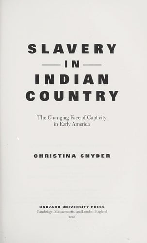 Slavery in Indian country