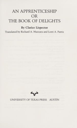 An apprenticeship, or, The book of delights