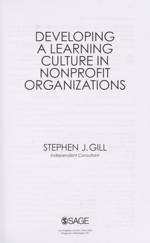 Developing a learning culture in nonprofit organizations