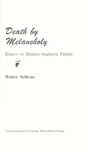 Death by melancholy